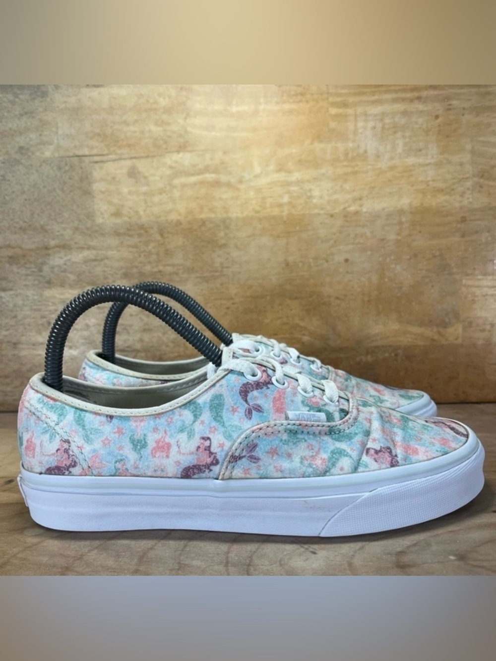 Vans Authentic Mermaid GLITTER Low Womens Size 7.5 Shoes Sneakers Pink Blue